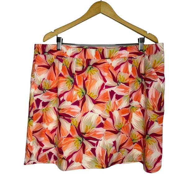 Chicos Pants - Chicos Zenergy UPF Floral Skort Pull on Pockets Golf Tennis